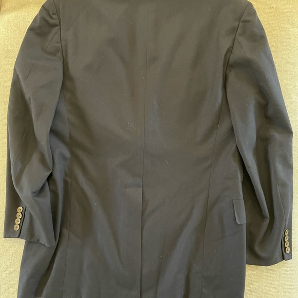 Oxxford Clothes Hand Made In USA Navy Wool Fawnskin Blazer Size 46 T $3295 - Picture 6 of 7